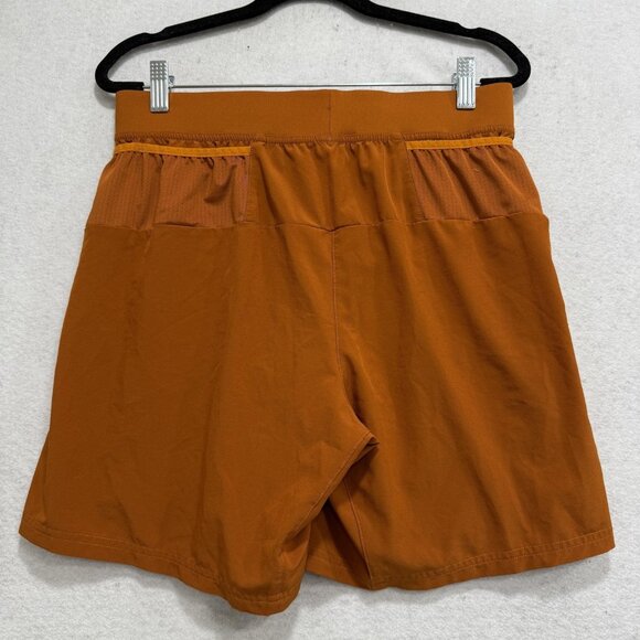 Brooks Shorts Mens Small Orange Sherpa 7" 2 In 1 Running Pocket Athletic Liner - Picture 7 of 13